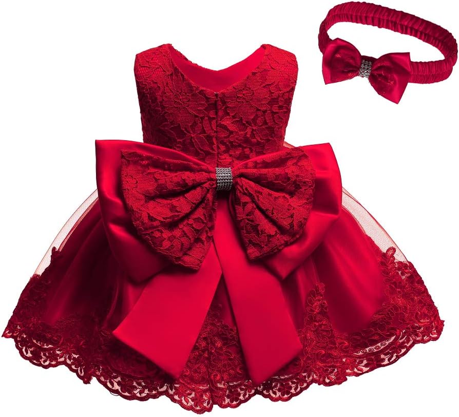 Baby Girls Christening Dress with Headband