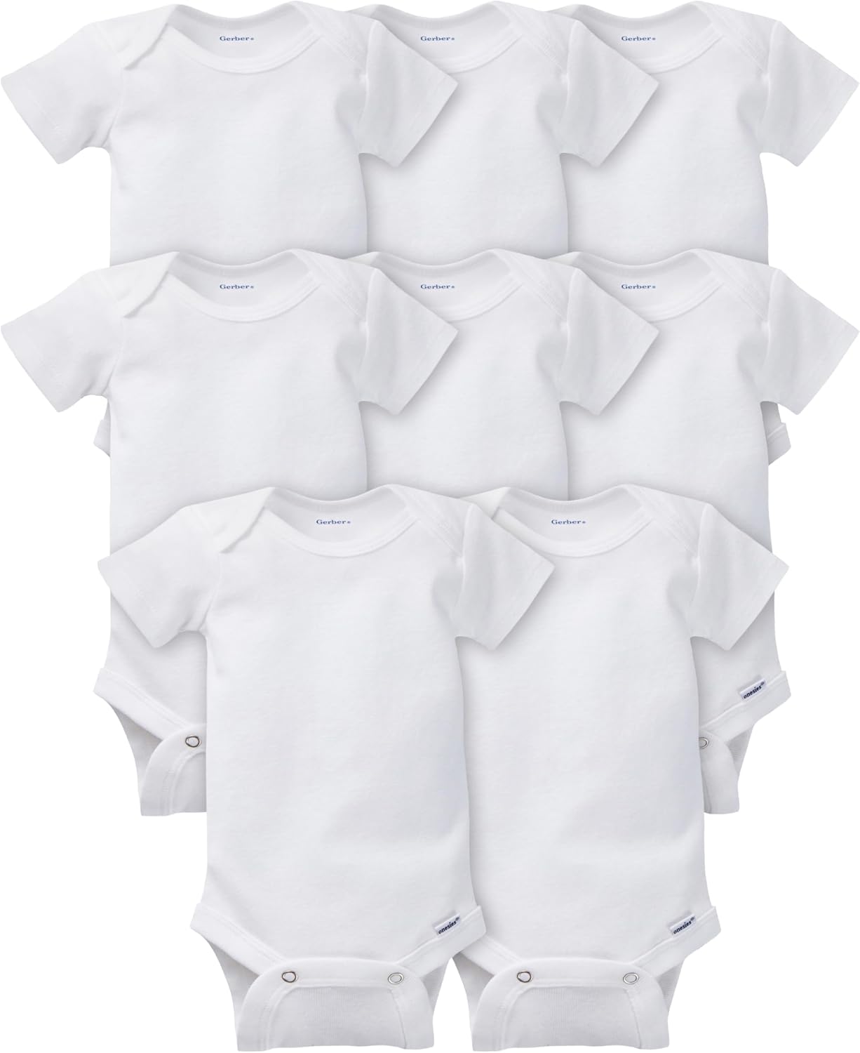 Baby Girls Short Sleeve Bodysuits, 8 Pack