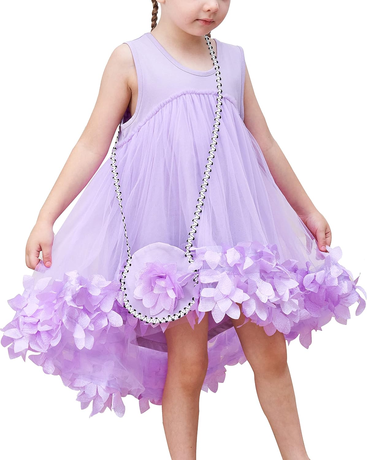 Girls A-Line Dress with Handbag Print