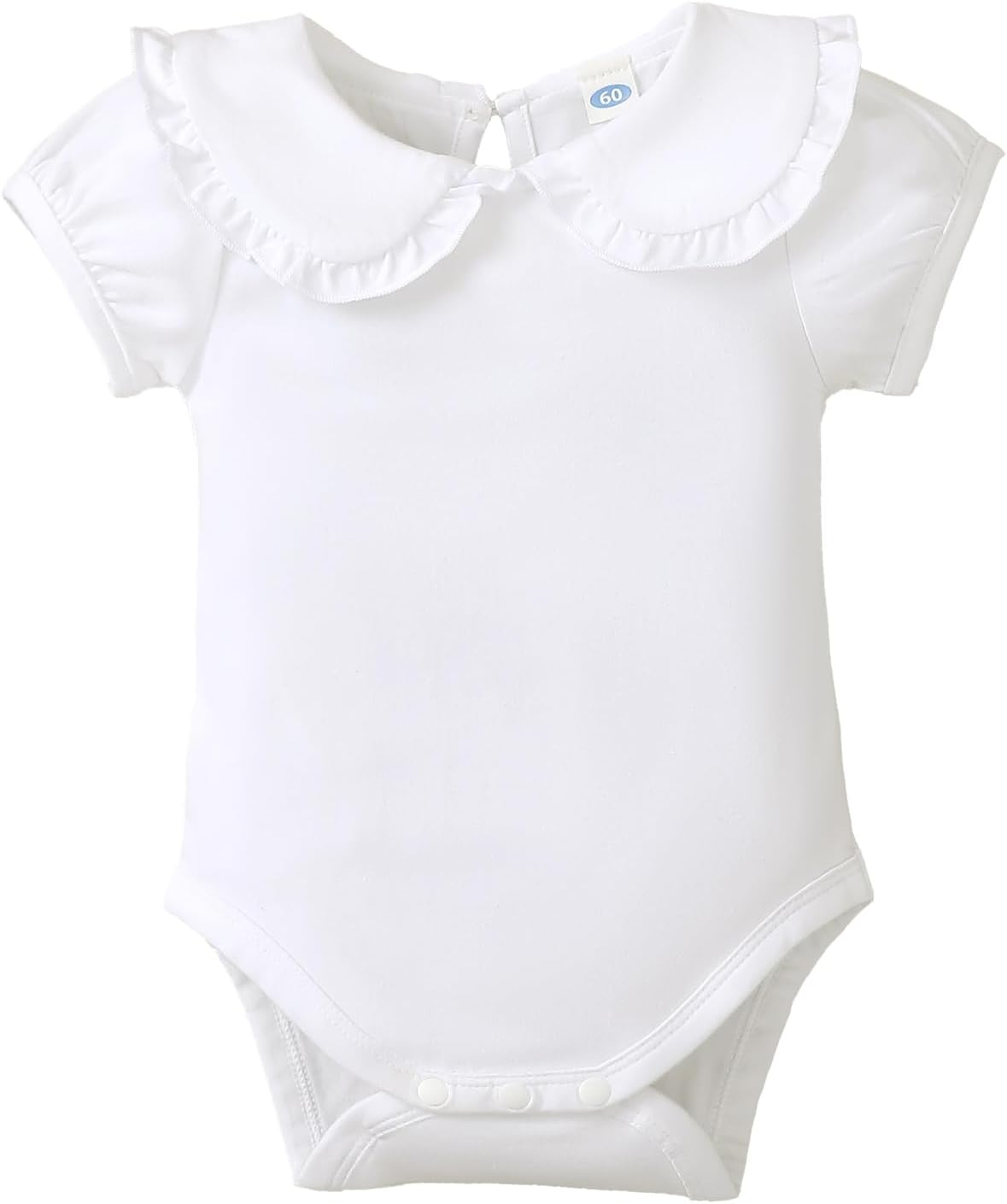 Infant Girls Puff Sleeve Bodysuit with Collar