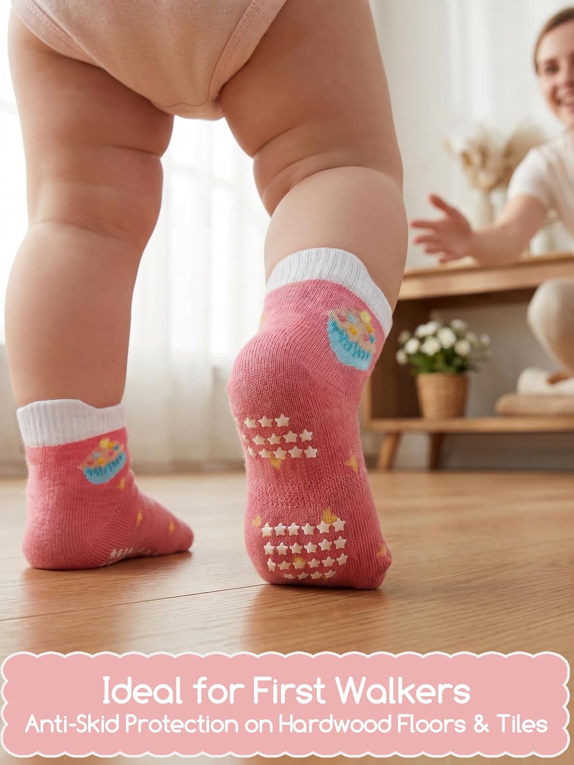 Non-Slip Grip Ankle Socks for Kids, 12 Pack