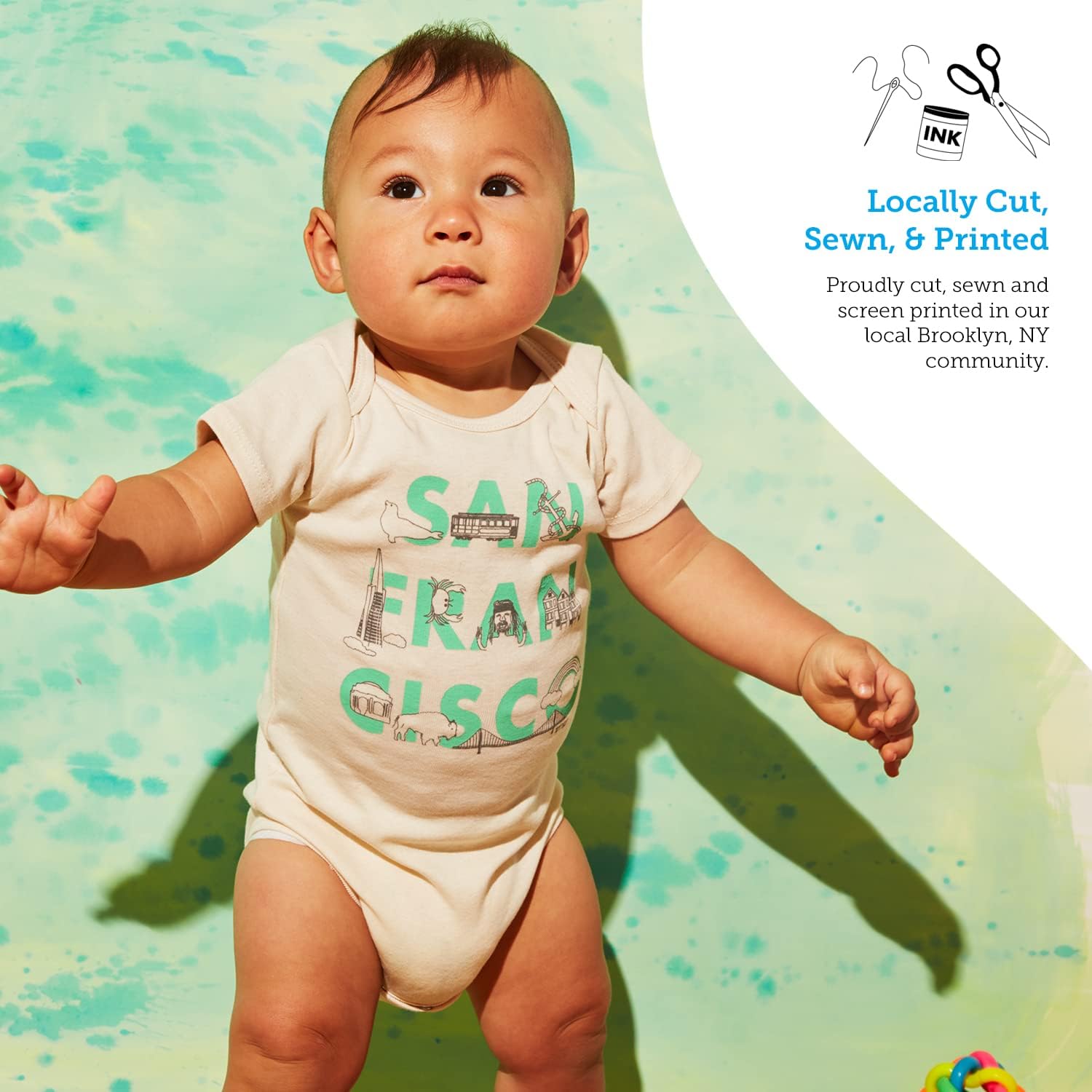 Organic Cotton Baby Bodysuit, Printed