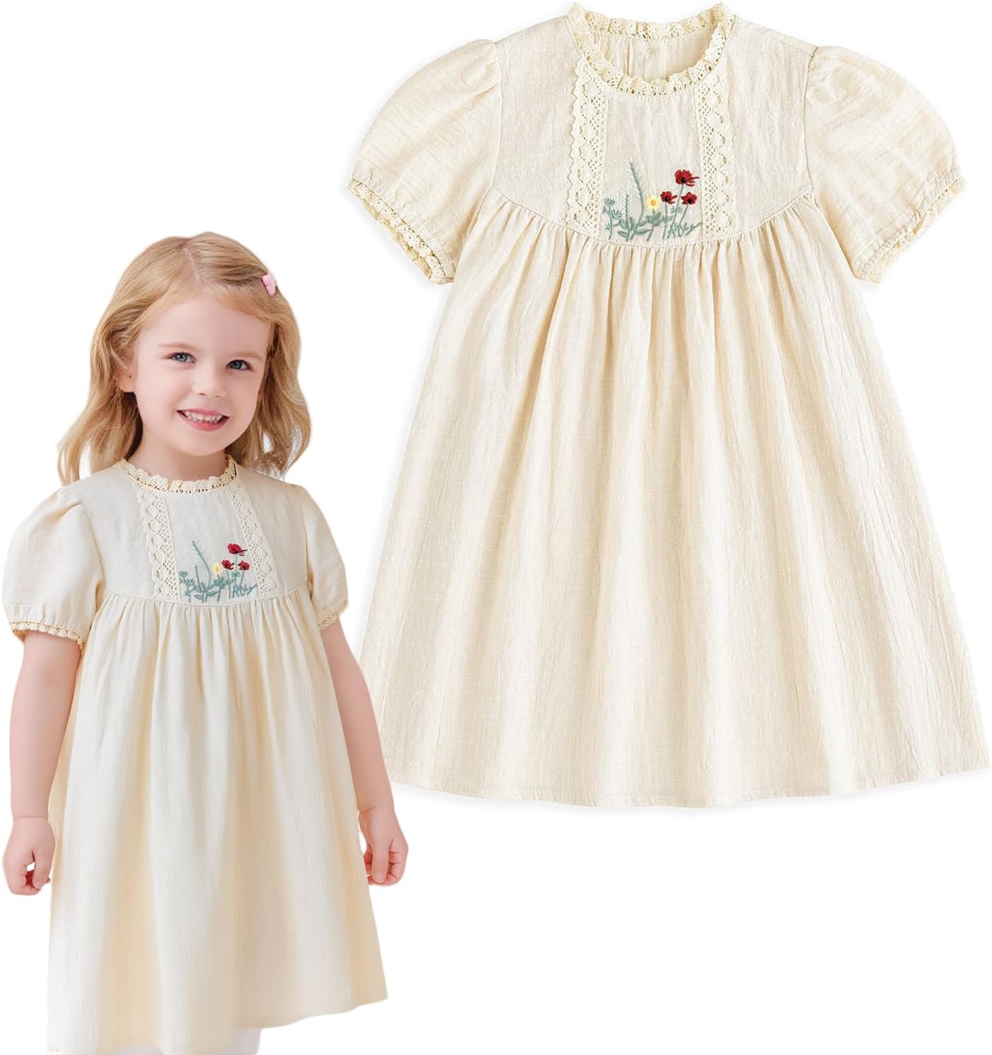 Toddler Girls Embroidered Summer Sundress, 12M–6T