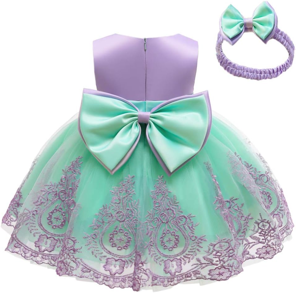 Toddler Girls Lace Bow Dress, 3M to 6T